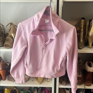 Girls Pink Quarter-Zip Pullover